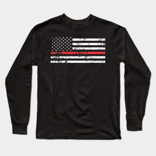 Thin Red Line  American Flag Long Sleeve T-Shirt